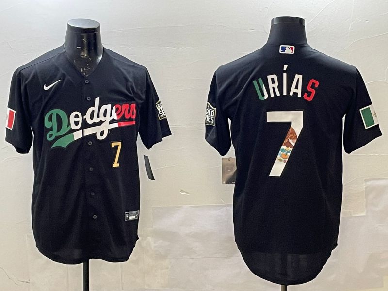 Men Los Angeles Dodgers #7 Urias Black Fashion 2025 Nike MLB Jersey style 9->los angeles dodgers->MLB Jersey